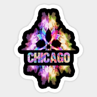 Chicago Tie Dye Watercolor Gift Souvenir Sticker